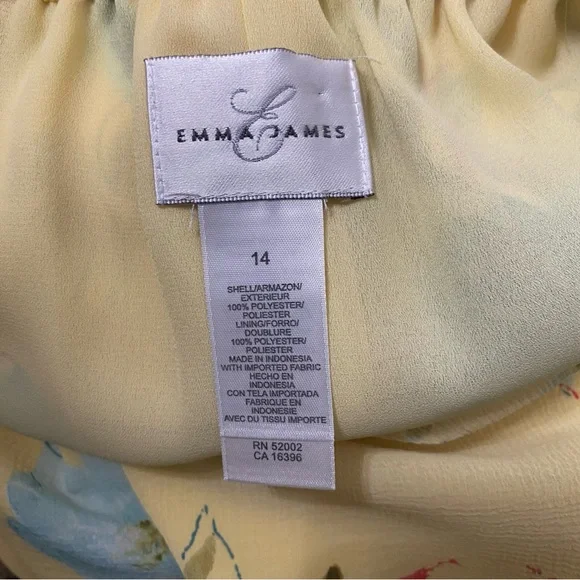 Emma James yellow summer floral stretch waistband long flare hem skirt size 14 - Picture 12 of 13